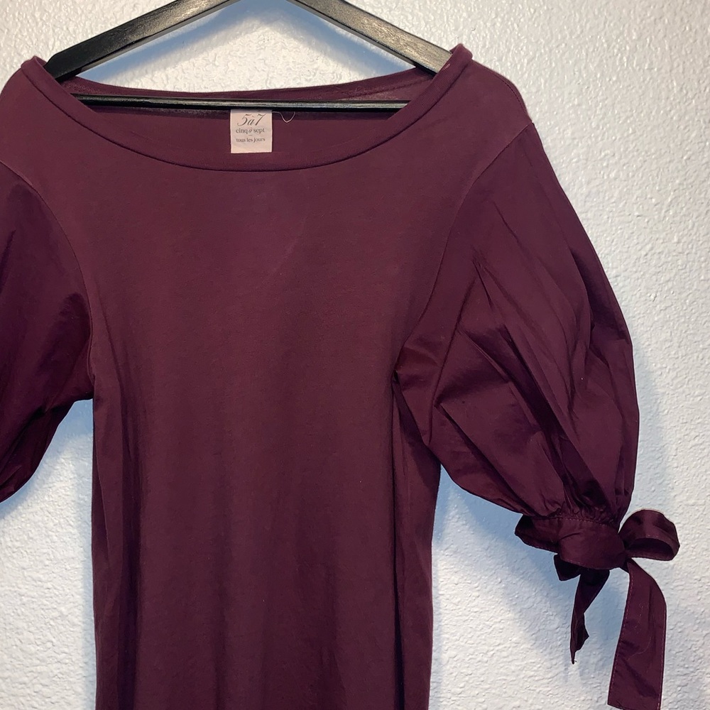 (Cinq à Sept) Bateau Neckline Three-Quarter Sleeve Top